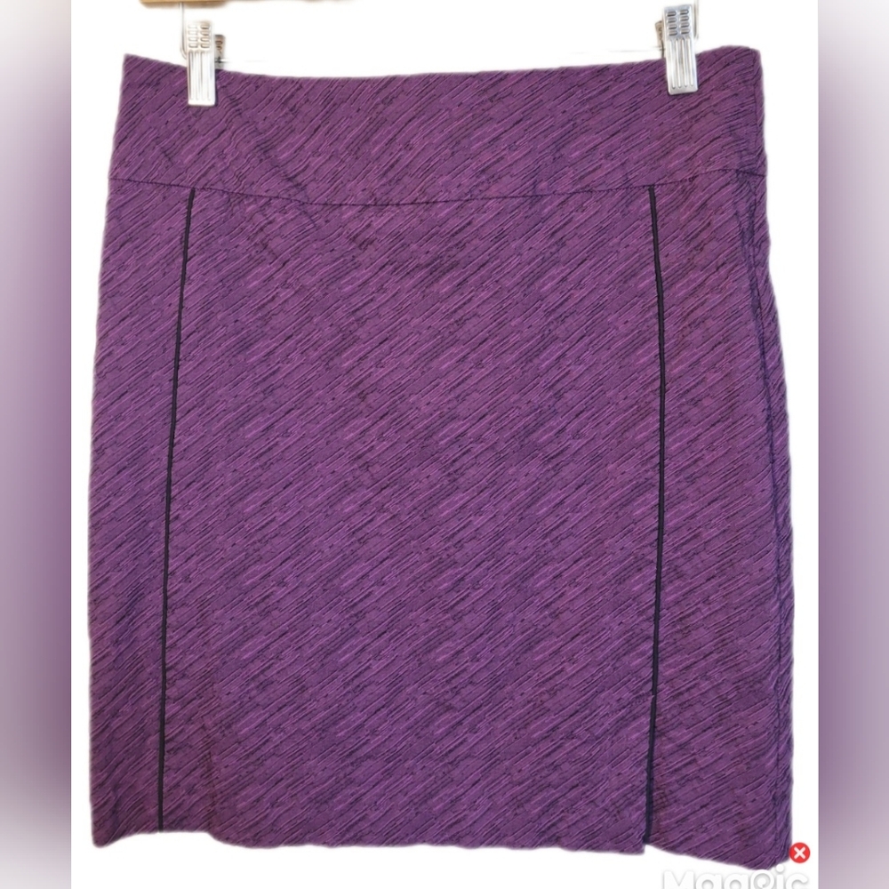 Margaret M Super Stretch Pencil Skirt Petite Large Unlined Textured Purple
